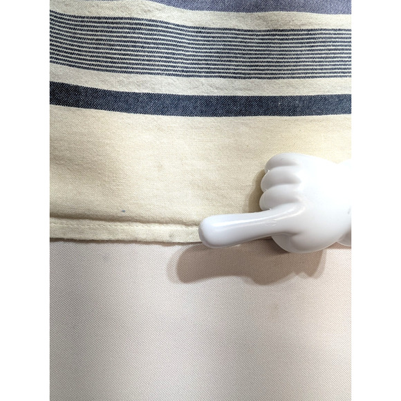 Splendid Womens Small Off-the-Shoulder Ruffle Overlay Blue/Off-White Striped Top - Picture 5 of 7